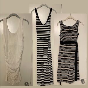 3 summer maternity dresses neutrals